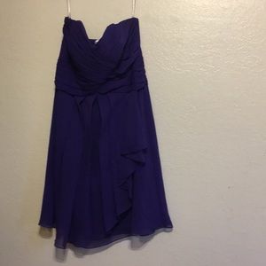 David’s Bridal purple sleeveless dress